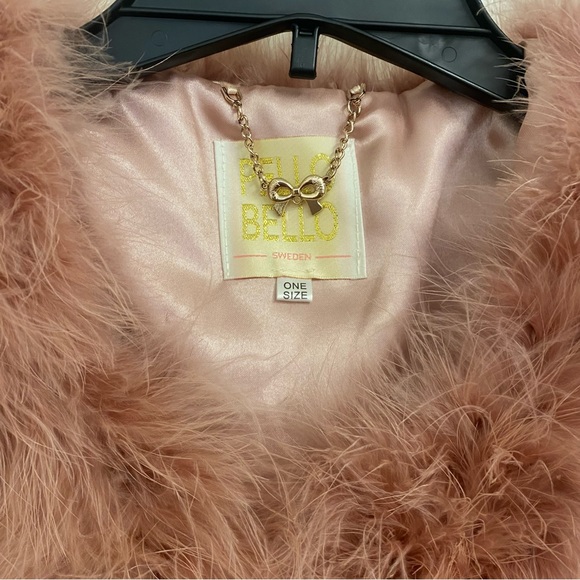 NWT Pello Bello Pink Feather Vest - Picture 6 of 6